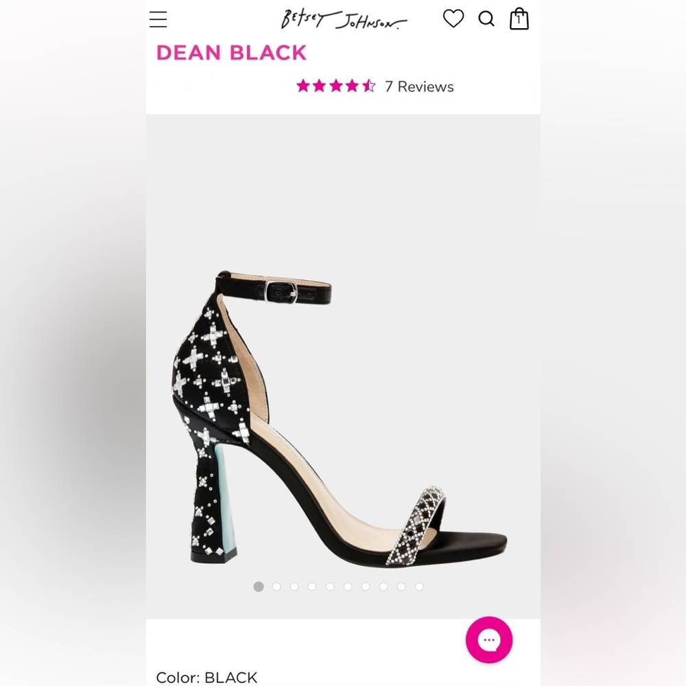 Dean Black - Elegant Women's Heels with Rhinestone Accents
